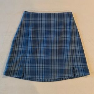 John Galt dark blue plaid skirt
